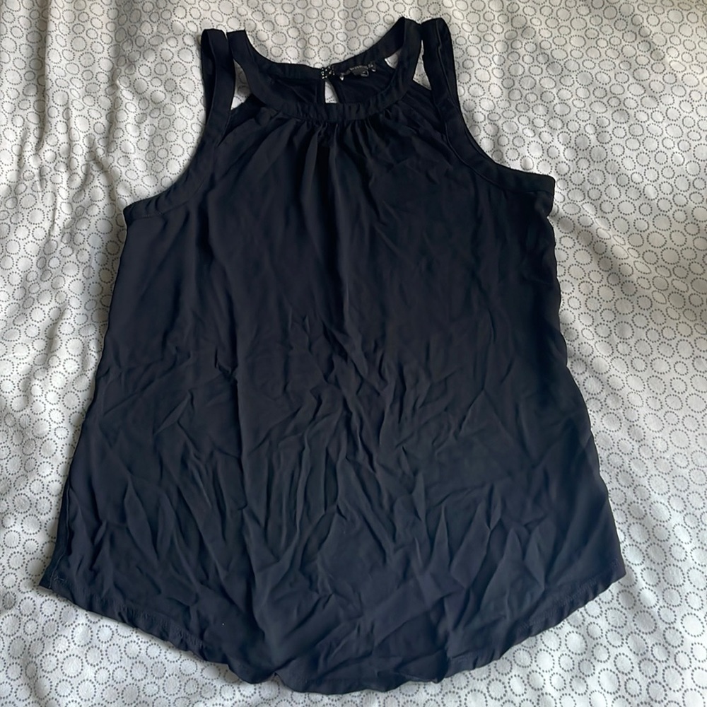 EXPRESS — Black, sleeveless, top with cutouts on the shoulders
